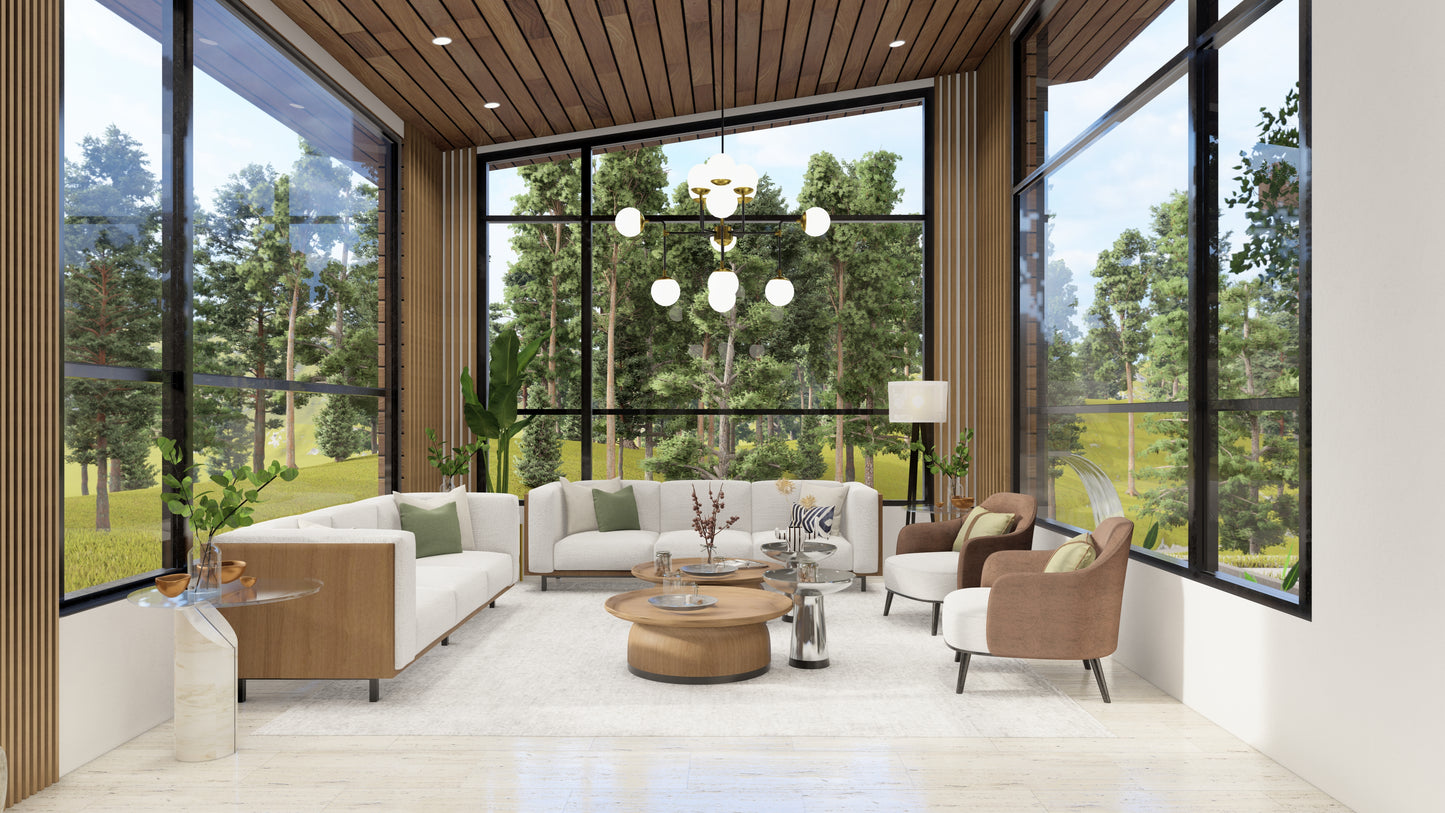 Renderizado 3D Interior de Sala