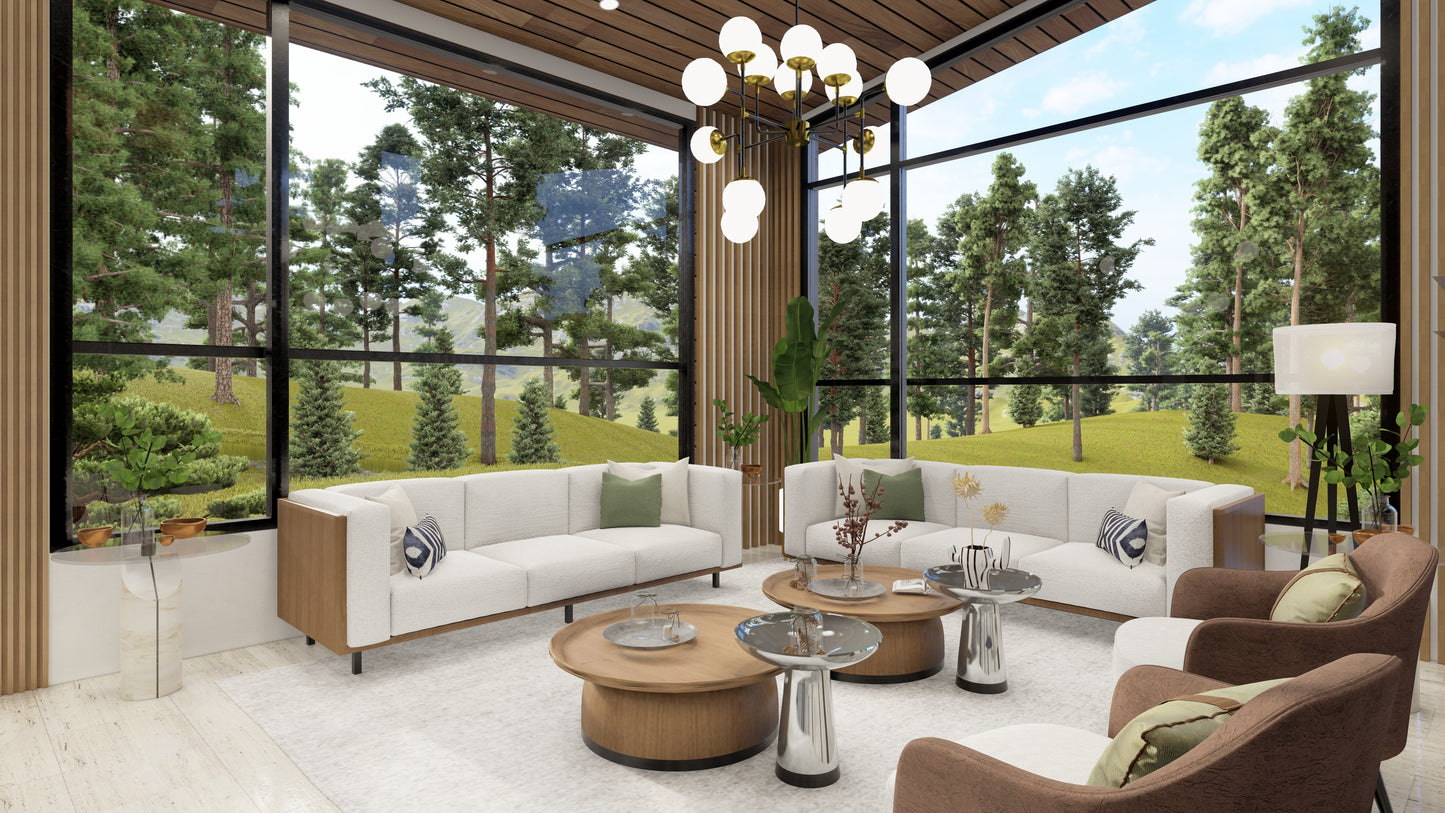 Renderizado 3D Interior de Sala