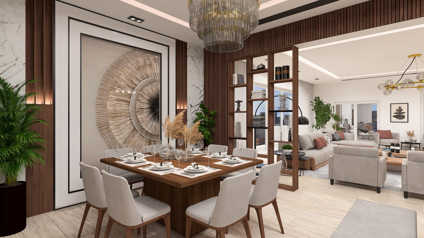 Paquete Interior: Áreas Sociales + 3 Dormitorios