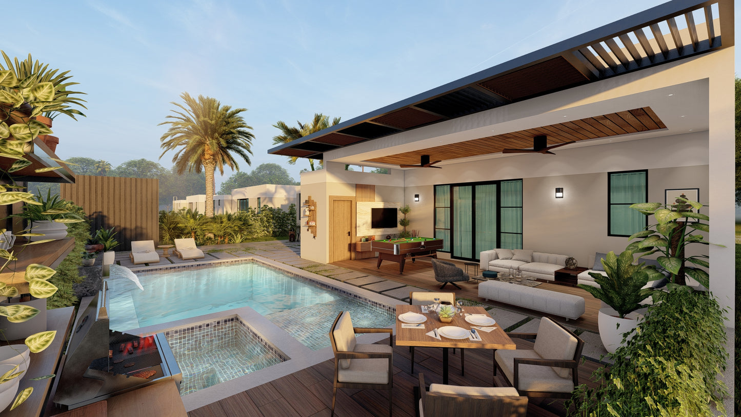 Escena Conceptual de Rendering 3D Exterior