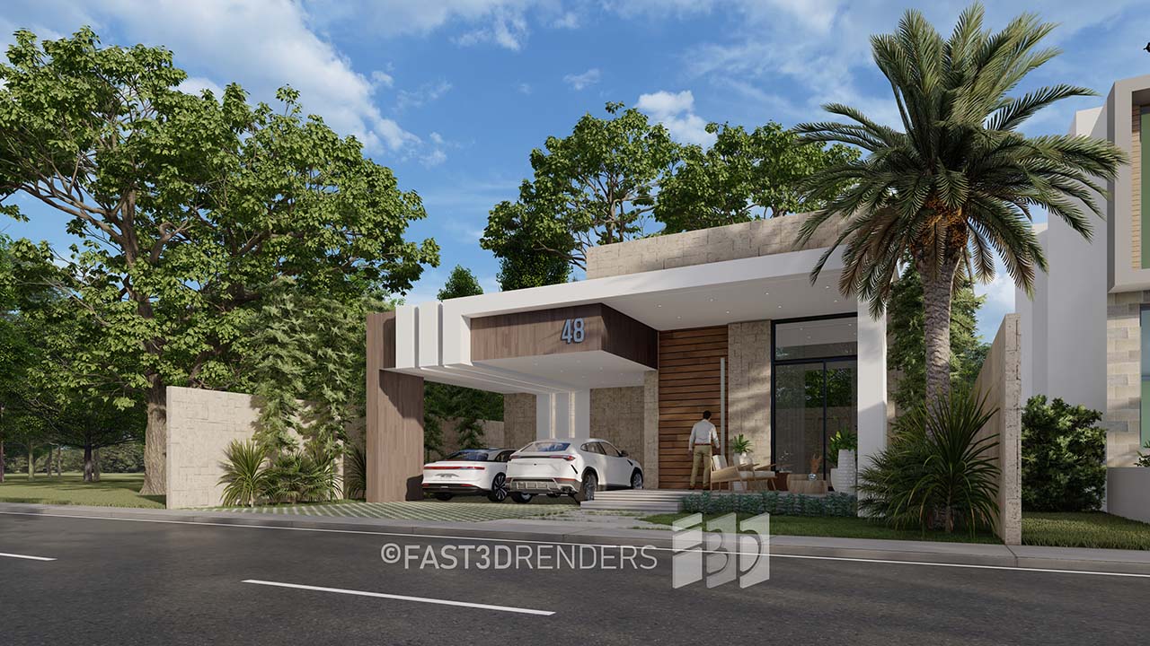 Renderizado 3D Exterior Universal