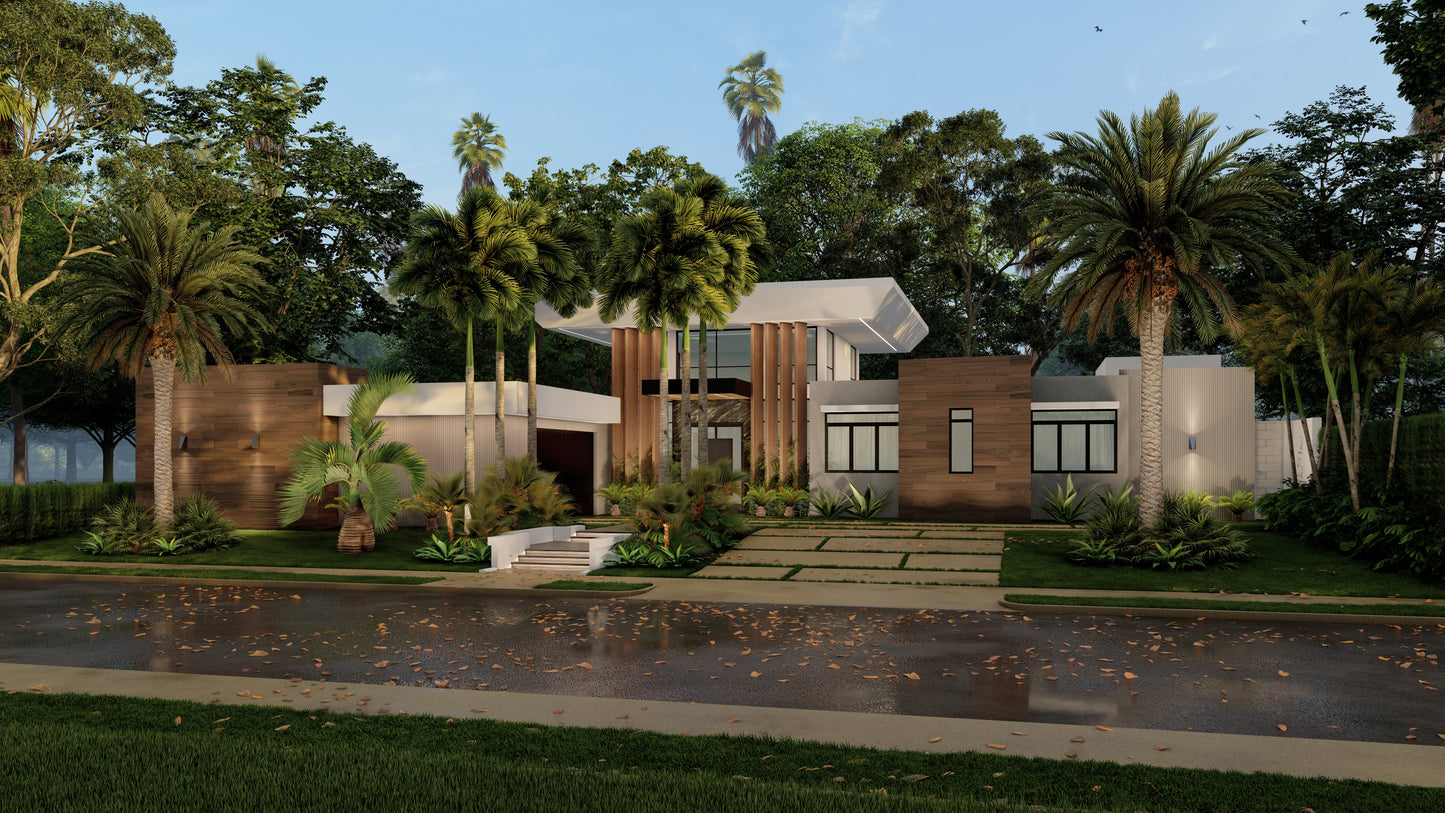 Escena Conceptual de Rendering 3D Exterior