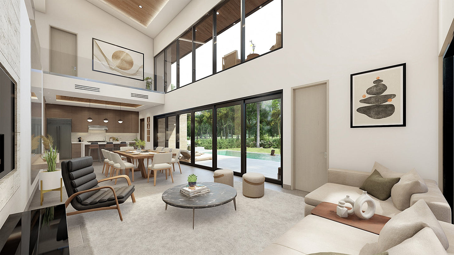 Escena Conceptual de Rendering 3D Interior