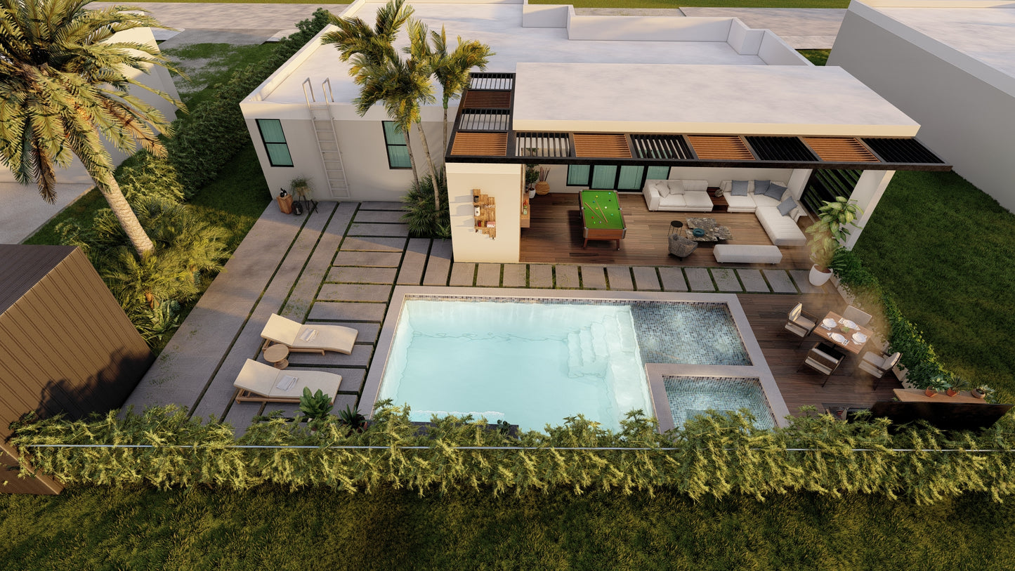 Diseño 3D de Patio/Jardinería