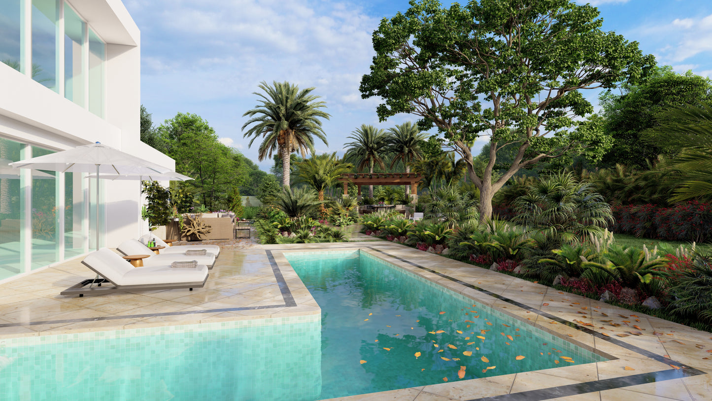 Diseño 3D de Patio/Jardinería