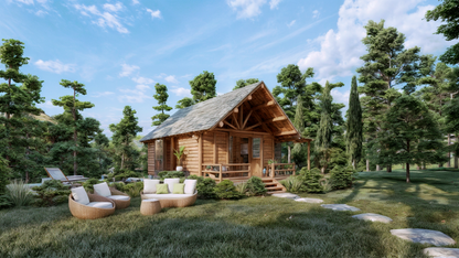 Completo Exterior: Renders de 4 Fachadas + Patio + Planta 3D Amueblada