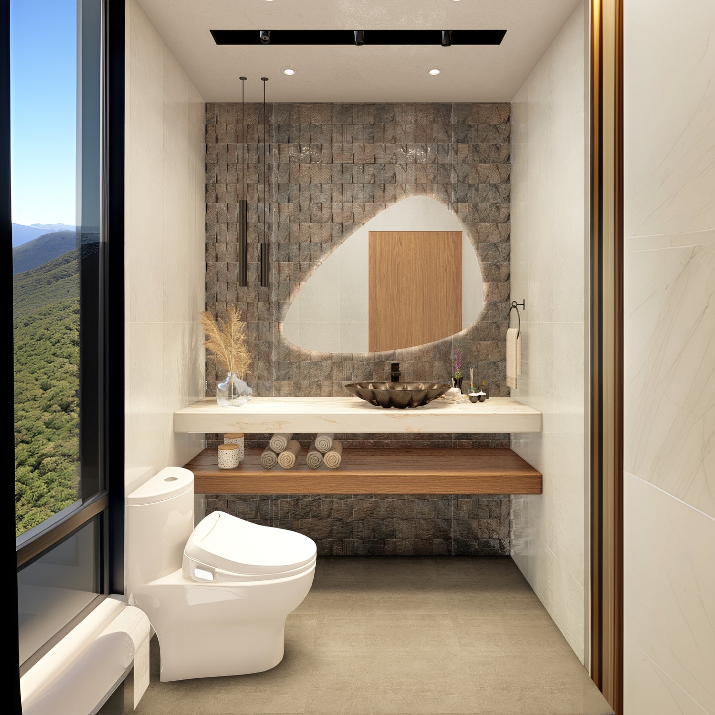 Renderizado 3D Interior de Baño