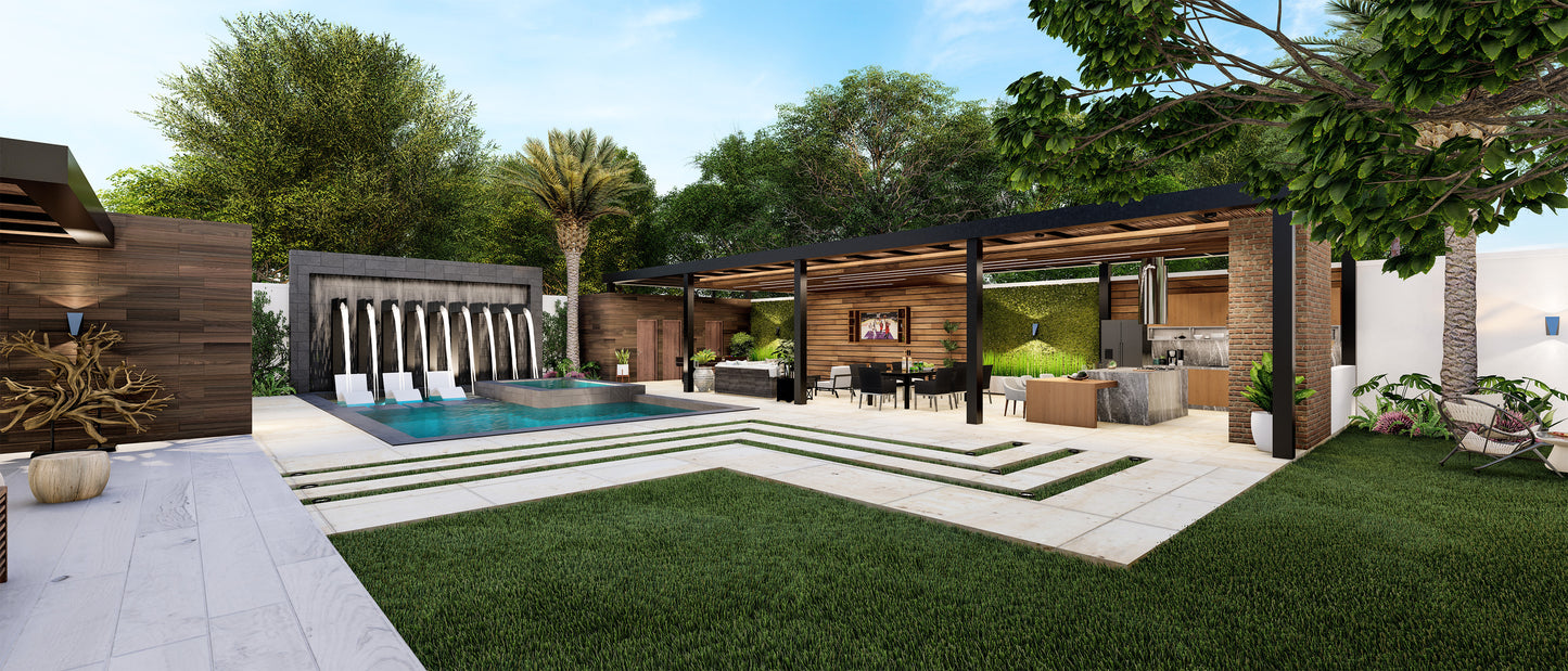 Escena Conceptual de Rendering 3D Exterior